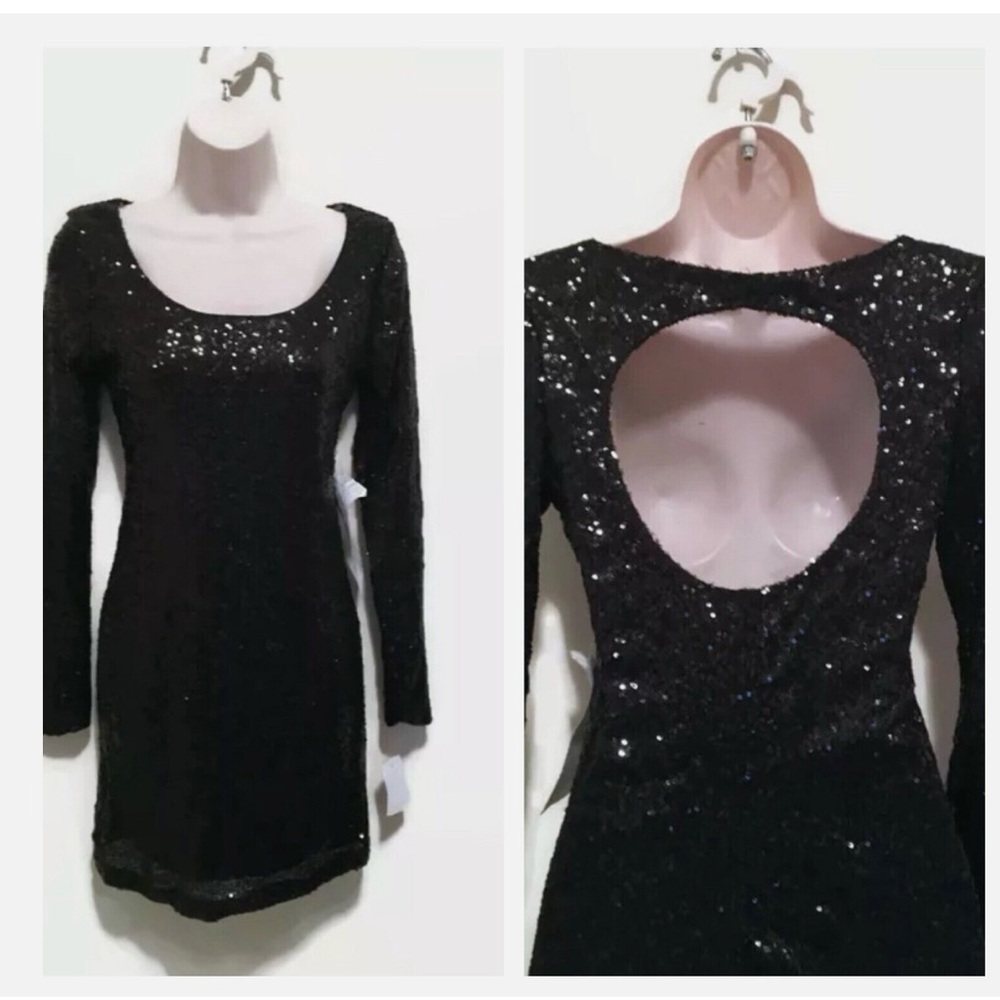 Junior’s Medium Black Sequin Cocktail Dress